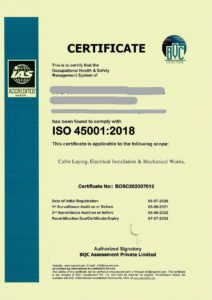 ISO 45001-2018 Certificate believermultiservices